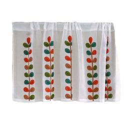 Short Kitchen Cloth Curtain Small Window Half Cafe Curtain - Translucent Leaves - Default