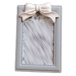 Grey Rectangle 4x6 Resin Wooden Wedding Photo Frame White Bowknot Picture Frame Display - Default