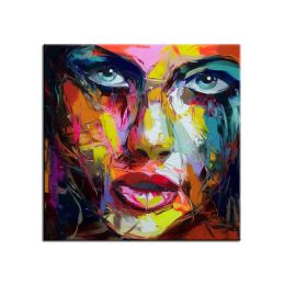 100% Hand Painted Large Home Decor Francoise Nielly Face Oil Painting Wall Art Picture Portrait Palette Knife Canvas Acrylic Texture Colourful No Fram