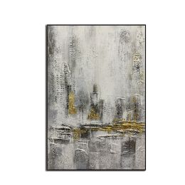 Top Selling Handmade Abstract Oil Painting  Wall Art Modern Minimalist City Building Picture Canvas Home Decor For Bedroom No Frame - 90x120cm