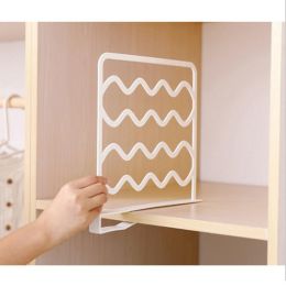 Wire Clothing Organizer Closet Shelf Dividers Cabinet Partition Storage Rack Wardrobe Division Board Clapboard Household Furniture Accessories - white