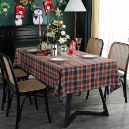 Yimanqiyun tablecloth; yarn dyed; green lattice; Christmas table cloth; American style; rectangular fabric; directly supplied by the manufacturer - Co