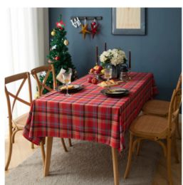 Yimanqiyun tablecloth; yarn dyed; green lattice; Christmas table cloth; American style; rectangular fabric; directly supplied by the manufacturer - Re