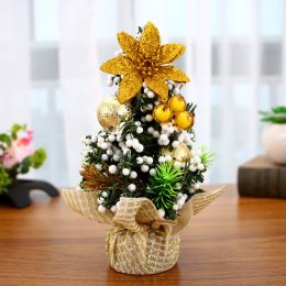 Mini Christmas Tree 7.8&quot;/20cm Artificial Small Tabletop Xmas Tree with Ornaments Christmas Decorations for Home and Office - SL-X-White