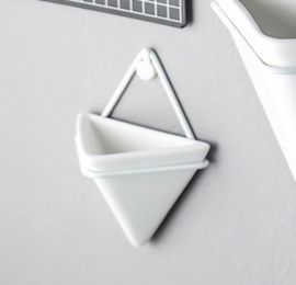 Triangle Wall Planter Wall Decoration Indoor Plant Hanger - White - Small