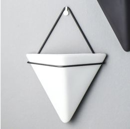 Triangle Wall Planter Wall Decoration Indoor Plant Hanger - White - Large