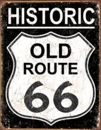 Tin Sign Old Route 66 - Weathered - 034-1938