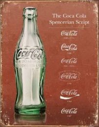 Tin Sign Coke - Script Heritage - 034-1952