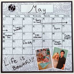 Dry Erase Fridge Calendar. Meal Planner, Organizer. Bill Reminder Paisley Calendar - 9007