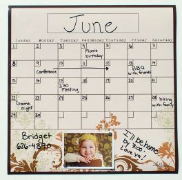 Calendar- Dry Erase Fridge Calendar. Organize your home or office. Beautiful, Floral Fridge Calendar - 9054