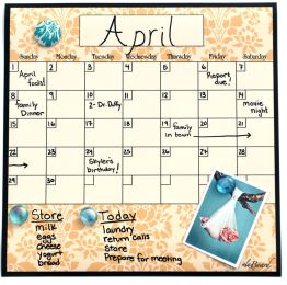 Dry Erase Calendar. Fridge Calendar. Meal Planner. Organizer. Bill Reminder. Wheat Brocade. - 9013