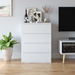 4 Drawer White Dresser;  Modern Storage Cabinet for Bedroom - drawer-4