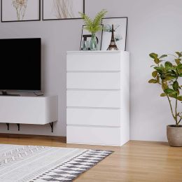 4 Drawer White Dresser;  Modern Storage Cabinet for Bedroom - drawer-5