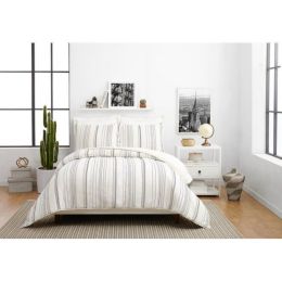 Full/Queen Comforter;   A variety of styles - Off-White Ticking Stripe
