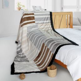 Onitiva - [Chic Life] Stylish Patchwork Throw Blanket (61 by 86.6 inches) - ONITIVA-BLK-090