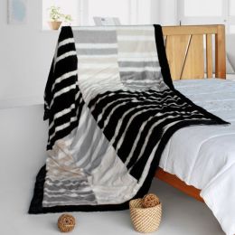 Onitiva - [Romantic Trip] Stylish Patchwork Throw Blanket (61 by 86.6 inches) - ONITIVA-BLK-091
