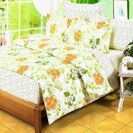 Blancho Bedding - [Summer Leaf] 100% Cotton 4PC Comforter Set (Twin Size) - CFRS(DDX09-1/CFR01-1)