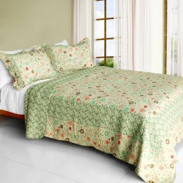 [Heavenly Creatures] Cotton 3PC Vermicelli-Quilted Printed Quilt Set (Full/Queen Size) - QTS-WB8177-23
