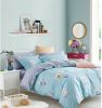 Lillian Blue/Yellow Floral 100% Cotton Reversible Comforter Set  - Queen
