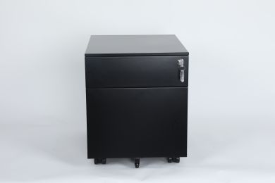 2 Drawer Mobile File Cabinet with Lock Metal Filing Cabinet for Legal/Letter/A4/F4 Size;  Fully Assembled Include Wheels;  Home/Office Design; BLACK -