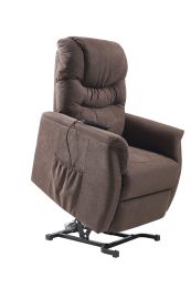 Electric Power Lift Recliner Chair, Lay Flat Lift Chairs recliners for Elderly, Dual Motor, Extended Footrest, for Home Living Room (Brown) - Brown
