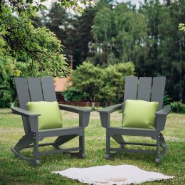 Rocking Adirondack Chairs Patio Rocker All-Weather Resistant, HDPE Plastic Resin Outdoor Lounge Furniture,Lawn Chairs for Campfire, Fire Pit, Garden,