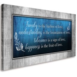 Love Quote Wall Art Blue and Grey Canvas Prints for Home Living Room Decorations - 20x40inchx1pcs