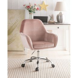 Eimer Office Chair in Peach Velvet & Chrome YJ - 92504