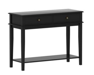 Modern Console Table with Drawers and Storage Shelf, Entry Hallway Table for Living Room, Sofa End Table - Black