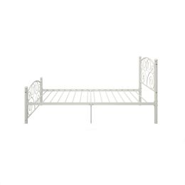 Twin Size Unique Flower Sturdy System Metal Bed Frame with Headboard and Footboard - as pic