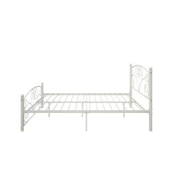 Queen Size Unique Flower Sturdy System Metal Bed Frame with Headboard and Footboard - as pic