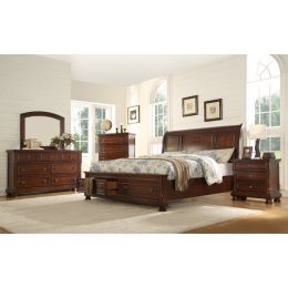 Baltimore Queen Storage Platform Bed Made with Wood in Dark Walnut - as pic