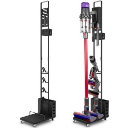 Vacuum Stand;  Vacuum Accessories Stable Metal Storage Bracket Holder for Dyson Handheld V11 V10 V8 V7 V6 Cordless Vacuum Cleaners;  Black - AS PIC
