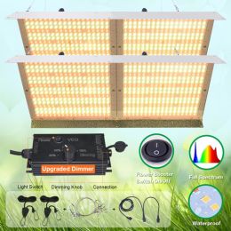 Dimmable LED Grow Light Panel Full Spectrum Growing Lamp for Seeding Veg Bloom Nano Waterproof (2 x 864 pcs LEDs Nano Waterproof) - as picture