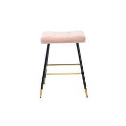 COOLMORE Vintage Bar Stools Footrest Counter Height Dining Chairs - Pink