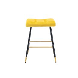 COOLMORE Vintage Bar Stools Footrest Counter Height Dining Chairs - Mustard