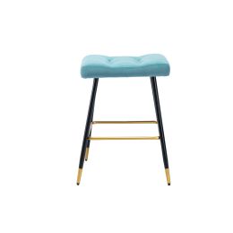 COOLMORE Vintage Bar Stools Footrest Counter Height Dining Chairs - Blue