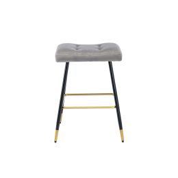 COOLMORE Vintage Bar Stools Footrest Counter Height Dining Chairs - Grey