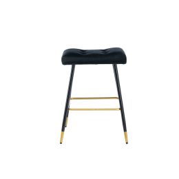 COOLMORE Vintage Bar Stools Footrest Counter Height Dining Chairs - Black