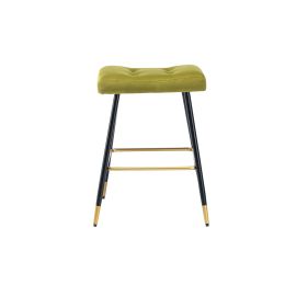 COOLMORE Vintage Bar Stools Footrest Counter Height Dining Chairs - Green