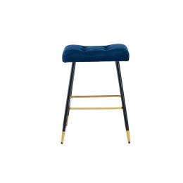 COOLMORE Vintage Bar Stools Footrest Counter Height Dining Chairs - Navy