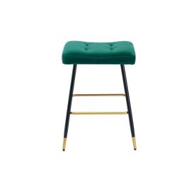 COOLMORE Vintage Bar Stools Footrest Counter Height Dining Chairs - Emerald