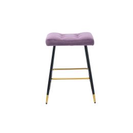 COOLMORE Vintage Bar Stools Footrest Counter Height Dining Chairs - Purple