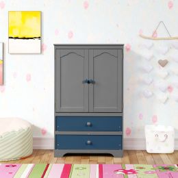 PRACTICAL SIDE CABINET FOR TWO TONE NAVY BLUE WITH GRAY COLOR - as pic