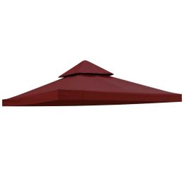 10'x10' Gazebo Canopy Top Replacement 2 Tier Patio Pavilion Cover UV30 Sunshade - Burgundy - 2 Tier