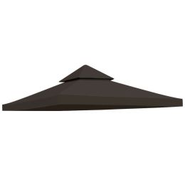 10'x10' Gazebo Canopy Top Replacement 2 Tier Patio Pavilion Cover UV30 Sunshade - Coffee - 2 Tier
