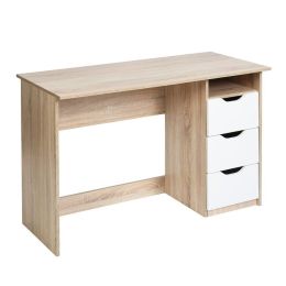 Study Wood Computer Deskwith Drawers - Beige