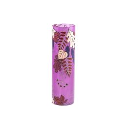 Bright autumn | Art decorated glass vase | Glass vase for flowers | Cylinder Vase | Interior Design | Home Decor | Large Floor Vase 16 inch - Purple -
