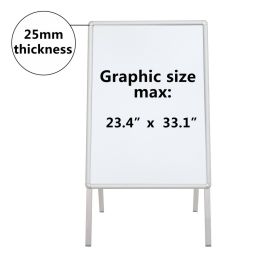 A1 Aluminum 25mm Double-sided A Type Board Sign A Type Silver-dk - 23.4*33.1