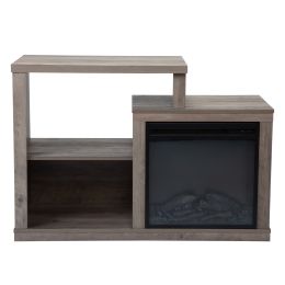 Fireplace TV Stand for TVs Up to 41" Media Entertainment Center Console Table with Open Storage Shelves, Taupe XH - Taupe